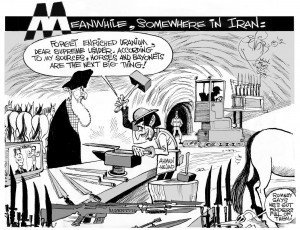 The Horses and Bayonets Strategy, an OtherWords cartoon by Khalil Bendib