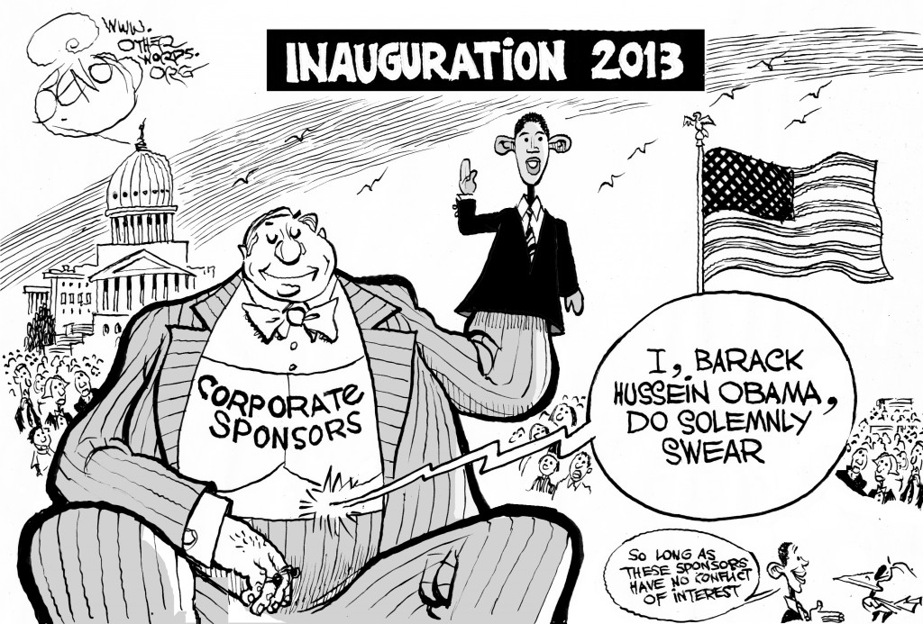 corporate sponsored inaguration cartoon